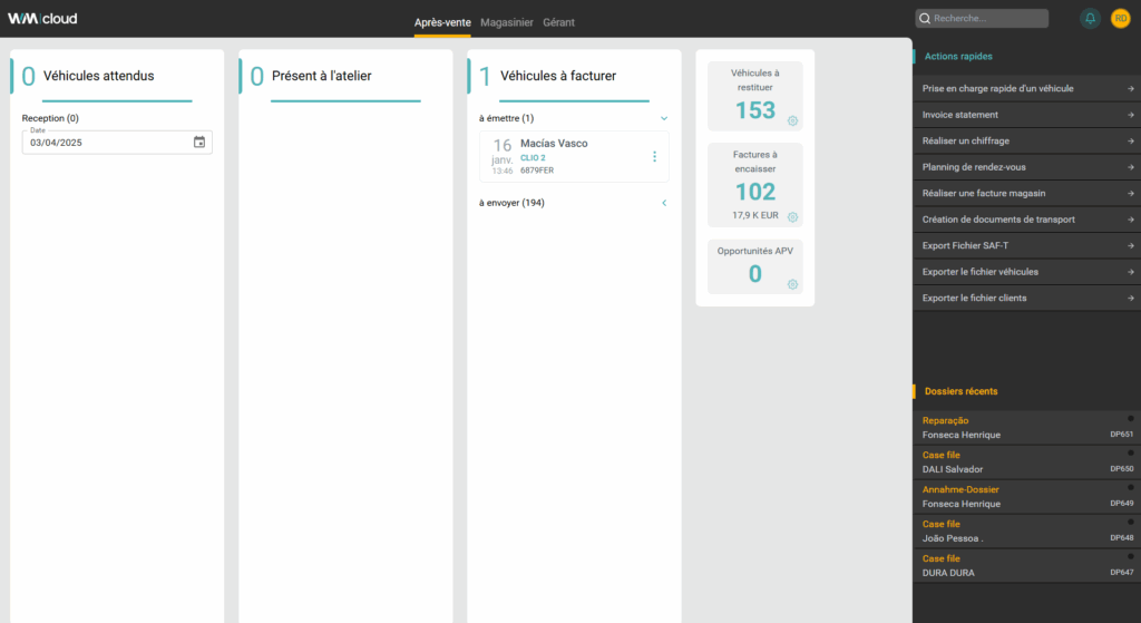 Dashboard logiciel gestion full web winmotor cloud automobile